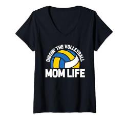 Damen Volleyballer Spieler - Vball Beachvolleyball Volleyball T-Shirt mit V-Ausschnitt von Volleyball Geschenke & Ideen