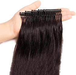 6D-Haarverlängerung, 100% Echtes Echthaar, Clip-in-Haarverlängerung, Weich, Glatt, Kann Dauerwelle Und Haar Färben Und Wiederverwendet Werden, Versteckte Glatte Haarverlängerung, 3 Stück,50cm/20i von Volu