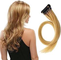 6D-Haarverlängerung, 100% Echtes Echthaar – Weiche, Glatte, Versteckte Haarverlängerung Für 6D-Haarverlängerungsmaschine Der 1. Generation, 1 Reihe, 10 Bündel,#4,60cm/24in,Hilarious123 von Volu