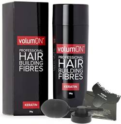 Hair Fibres VOLUMON Keratin Haaraufbaufasern für dünner werdendes Haar – kaschiert sofort dünner werdende Bereiche für volleres dickeres Haar von Volumon