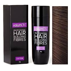 Volumon Professional Hair Gebäude Fibres- Haarausfall Concealer- Baumwoll- 28g- bis zu 30 Holen Sie Gebrauch- VOM 8 HAIR SHADES COLOURS (Mittelbraun) WÄHLEN von Volumon