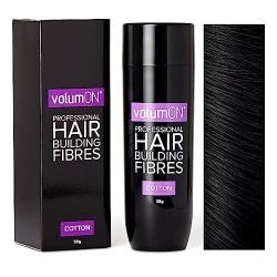 Volumon Professional Hair Gebäude Fibres- Haarausfall Concealer- Baumwoll- 28g- bis zu 30 Holen Sie Gebrauch- VOM 8 HAIR SHADES Farben Wählen Sie (Black) von Volumon