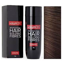 Volumon Professional Hair Gebäude Fibres- Haarausfall Concealer- KERATIN- 28g- Get bis zu 30 Gebrauch- VOM 8 FARBTÖNE (Mittelbraun) WÄHLEN von Volumon