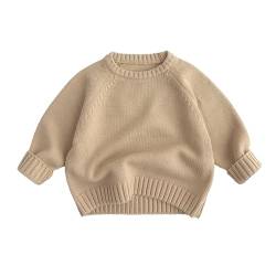Volunboy Baby Jungen Mädchen Strickpullover Rundhals Sweater Winter Warme Pulli Langarm Oberteile(2-3 Jahre,Beige,Größe 100) von Volunboy