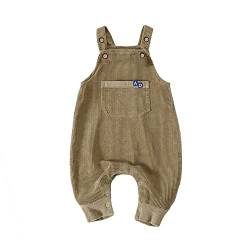 Volunboy Unisex Baby Dinosaurier Latzhose, Kordsamt Verstellbare Ärmellose Strampler Overall(2-3 Jahre,Braun-2,Größe 95) von Volunboy