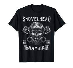 Shovelhead Nation Cooles Biker-Motorrad-Motorräder T-Shirt von Von Biker Für Biker Bikershirts