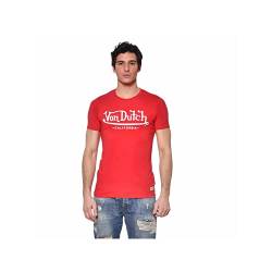 T Shirt Herren Bequem, Tshirt Herren, Hypoallergen, Atmungsaktiv, Rot-Weiss, M von Von Dutch