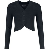 Voodoo Vixen Cardigan - Textured Knit Crop Cardigan - XS bis XXL - für Damen - Größe M - schwarz von Voodoo Vixen