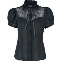 Voodoo Vixen - Rockabilly Bluse - Acid Doll Coalette Blouse - S bis XXL - für Damen - Größe L - schwarz von Voodoo Vixen