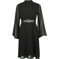 Voodoo Vixen - Rockabilly Kleid knielang - 60s Sheer Layer Belted Dress - XS bis XXL - für Damen - Größe M - schwarz von Voodoo Vixen