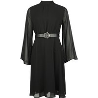 Voodoo Vixen - Rockabilly Kleid knielang - 60s Sheer Layer Belted Dress - XS bis 3XL - für Damen - Größe XS - schwarz von Voodoo Vixen