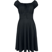 Voodoo Vixen - Rockabilly Kleid knielang - Gathered Neckline Flare Dress - XS bis 4XL - für Damen - Größe S - schwarz von Voodoo Vixen