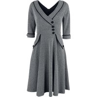 Voodoo Vixen - Rockabilly Kleid knielang - Macie Herringbone Flared Dress - S bis 3XL - für Damen - Größe XL - grau von Voodoo Vixen
