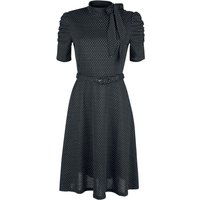 Voodoo Vixen - Rockabilly Kleid knielang - Posie Black Polka Dot Tie-neck Dress - S bis 4XL - für Damen - Größe 3XL - schwarz von Voodoo Vixen