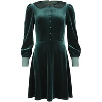 Voodoo Vixen - Rockabilly Kleid knielang - Satin Collar Velvet Dress - S bis 4XL - für Damen - Größe XXL - grün von Voodoo Vixen
