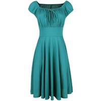 Voodoo Vixen - Rockabilly Kleid knielang - Tessy Green Gathered Dress - XS bis 4XL - für Damen - Größe XXL - petrol von Voodoo Vixen