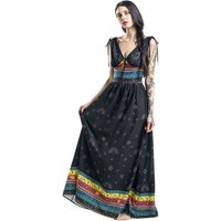 Voodoo Vixen - Rockabilly Kleid lang - Megan Fiesta Maxi Dress - S bis 4XL - für Damen - Größe XXL - schwarz von Voodoo Vixen