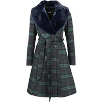 Voodoo Vixen - Rockabilly Mantel - Double Breasted Tartan Dress Coat - XS bis 4XL - für Damen - Größe XL - blau/grün von Voodoo Vixen