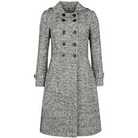 Voodoo Vixen - Rockabilly Mantel - Herringbone Double Breasted Coat - XS bis XXL - für Damen - Größe XL - schwarz/weiß von Voodoo Vixen