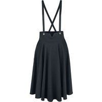 Voodoo Vixen - Rockabilly Rock knielang - Toyin Black Herringbone Overall Skirt - M bis 4XL - für Damen - Größe XXL - schwarz von Voodoo Vixen