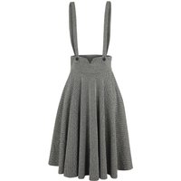 Voodoo Vixen - Rockabilly Rock knielang - Toyin Overall Herringbone Flared Skirt - S bis 4XL - für Damen - Größe M - grau von Voodoo Vixen