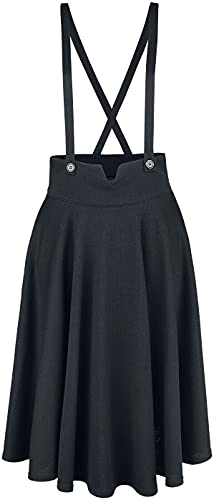 Voodoo Vixen Toyin Black Herringbone Overall Skirt Frauen Mittellanger Rock schwarz XL von Voodoo Vixen