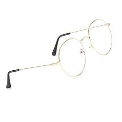 Voolga Brille Blaulichtfilter Ohne Sehstärke Für Computer/Smartphones/Tablets Nerdbrille Fashion Klare Linse Blaulichtfilter Brille Brillenfassung mit Brillenetuis Gold von Voolga