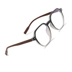 Voolga Brille Mit Blaulichtfilter Ohne Sehstärke Klare Linse Fake Brille Ohne Stärke für Computer Fernseher Arbeit Brille mit Brillenetuis und Brillenputztuch C2 von Voolga