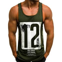 Voolga Herren Tank Top Sommer Ärmelloses Muskelshirt Workout Bodybuilding Fitness Trägershirt Grün L von Voolga