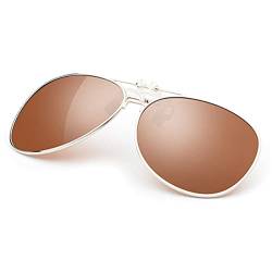 Voolga Polarisiert auf Clip Sonnenbrillen, Mode 180° Flip up Sonnenbrille für Verschreibung Großer Rahmen Myopie Sonnenbrille, Unsex für Herren und Damen von Voolga