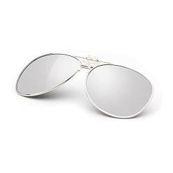 Voolga Polarisiert auf Clip Sonnenbrillen, Mode 180° Flip up Sonnenbrille für Verschreibung Großer Rahmen Myopie Sonnenbrille, Unsex für Herren und Damen von Voolga
