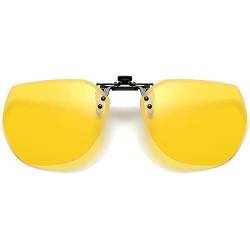 Voolga Sonnenbrillen Clip für Brillenträger, Leicht Randlose Flip up Sonnenbrille Herren Polarisiert, Polarisiert Clip Sonnenbrille ​für Autofahrer von Brillenträger (Nacht) von Voolga