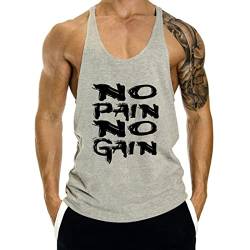 Voolga Tank Top Herren Ärmelloses Muskelshirt Athletic Tankshirt Bodybuilding Fitness Unterhemd Grau XL von Voolga