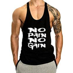 Voolga Tank Top Herren Ärmelloses Muskelshirt Athletic Tankshirt Bodybuilding Fitness Unterhemd Schwarz M von Voolga