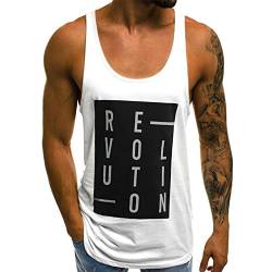 Voolga Tank Top Herren Bodybuilding Lässig Bodybuilding Muskelshirts Athletic Ärmelloses Shirt Fitnessstudio Stringer Tankshirt Weiß S von Voolga