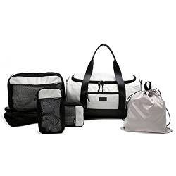 Vooray 32L Weekender/Reisetasche für Damen und Herren mit Schuhbeutel und Packwürfeln, Grau meliert, Einheitsgröße von Vooray