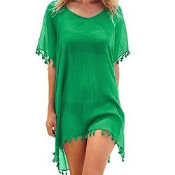 Voqeen Damen Strandkleid Kaftan Quaste Sommerkleid Bikini Cover Up Sommer Bademode Longshirt Tunika Sommer Strandponcho Strand von Voqeen