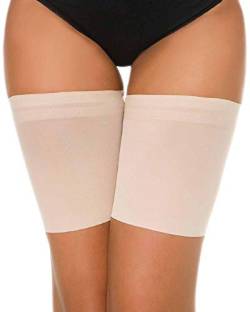 Voqeen Elastische Oberschenkelbänder Damen Socken Schenkel Band Oberschenkel Strumpfband Thigh Bands Oberschenkelband Anti-chafing Anti-rutsch Nicht Scheuern Verhindern Reibung(Beige,58-62cm) von Voqeen