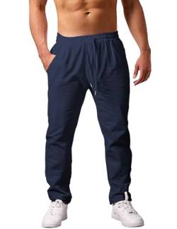 Voqeen Herren Hose Lang Leicht Sommerhose Casual Freizeithosen Loose Fit Hose für Alltag Urlaub von Voqeen