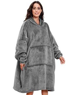 Voqeen Hoodie Decke Kapuzenpullover Übergroße Blanket Hoodie Warme Sweatshirt mit Taschen für Damen Herren von Voqeen