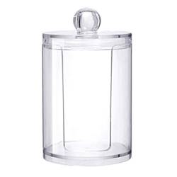Voragrl 4 tragbare runde Gläser für Wattepad-Behälter, Kosmetik-Organizer, Make-up, Schmuck, Aufbewahrungsbox Halter für Zuhause von Voragrl