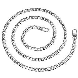 Vordas 120cm DIY Eisen Flache Kette Strap, Metallkette Schulter Riemen für Damen Handtaschen Umhängetasche (Silber) von Vordas