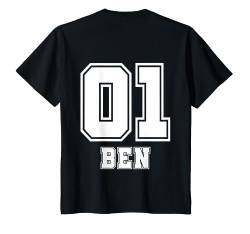 Kinder Ben Name Jungs Nummer Rücken T-Shirt von Vorname Fußball