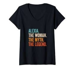 Damen Alexia The Woman The Myth The Legend Vorname Alexia T-Shirt mit V-Ausschnitt von Vorname Motive und Designs für Frauen