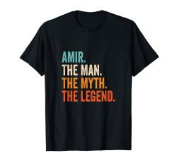 Herren Amir The Man The Myth The Legend Name Amir T-Shirt von Vorname Motive und Designs für Männer