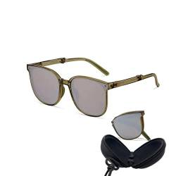 Voronoi polarisierte sonnenbrille für herren damen UV400 schutz faltbare sport sonnenbrille, radfahren fahren golf laufen angeln unisex sonnenbrille cool, Silberfarben, Grün von Voronoi