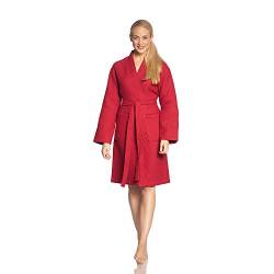 Vossen Damen Bademantel Rom, Einfarbig, Gr. XL (48/50), Rot (rubin) von Vossen