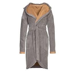 Vossen Bademäntel Damen Kurzmantel mit Kapuze Runa Sterling/Camel - 0003 L von Vossen