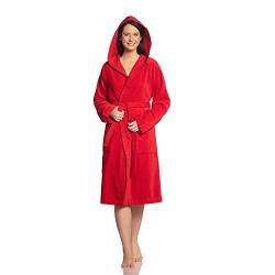 Vossen Damen Bademantel Texas, Einfarbig, Rot (purpur 3705), XL (50-56) von Vossen