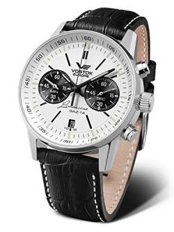 Vostok Europe Herren Analog Chronograph Uhr mit Leder Armband 565A598 von Vostok Europe